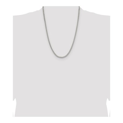 Sterling Silver 3.5mm Diamond-Cut Square Wheat Chain – view 4