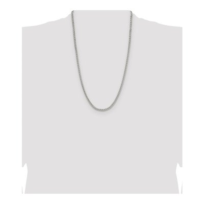 Sterling Silver 3.5mm Diamond-Cut Square Wheat Chain – view 4