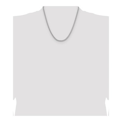 Sterling Silver 3.5mm Diamond-Cut Square Wheat Chain – view 4
