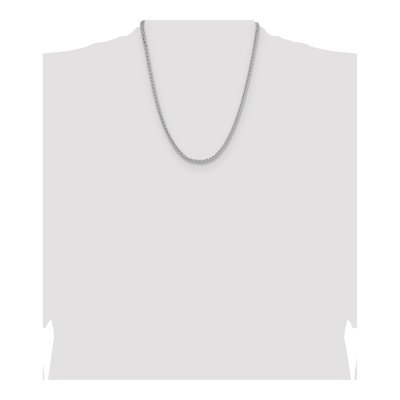 Sterling Silver 3.5mm Diamond-Cut Square Wheat Chain – view 4