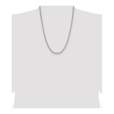 Sterling Silver 3.5mm Diamond-Cut Square Wheat Chain – view 4