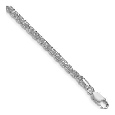 Sterling Silver 3.5mm Diamond-Cut Square Wheat Chain