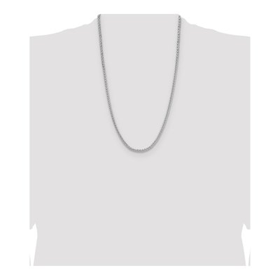 Sterling Silver 3.5mm Diamond-Cut Square Wheat Chain – view 4