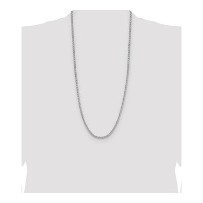 Sterling Silver 3.5mm Diamond-Cut Square Wheat Chain – view 4