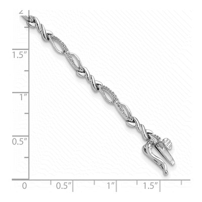 Sterling Silver Diamond Bracelet – view 3