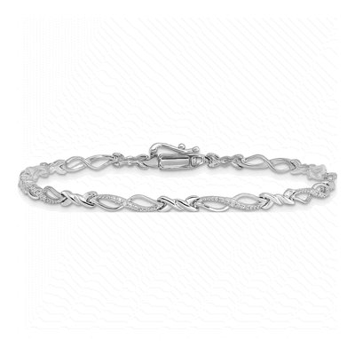 Sterling Silver Diamond Bracelet – view 4