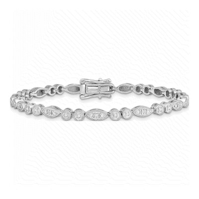 Sterling Silver 1/10 ct tw Diamond Bracelet – view 3