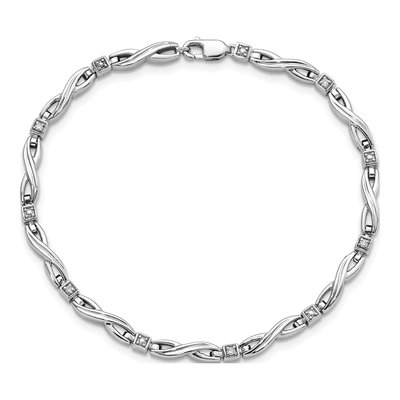 Sterling Silver 1/20 ct tw Diamond Bracelet – view 4