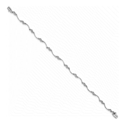 Sterling Silver Diamond Bracelet – view 2