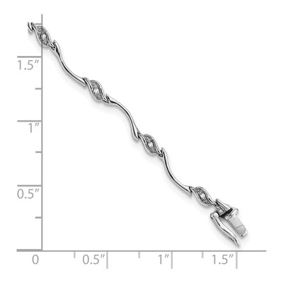 Sterling Silver Diamond Bracelet – view 3