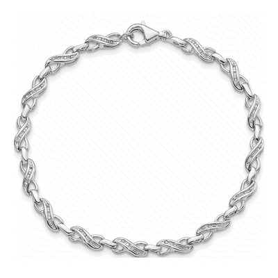 Sterling Silver 1/10 ct tw Diamond Infinity Bracelet – view 5