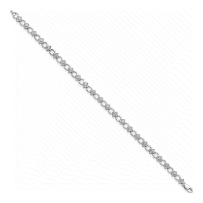 Sterling Silver 1/7 ct tw Diamond Bracelet – view 2