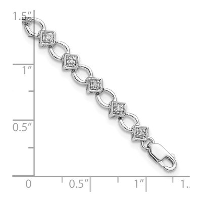 Sterling Silver 1/7 ct tw Diamond Bracelet – view 3
