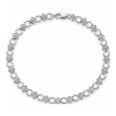 Sterling Silver 1/7 ct tw Diamond Bracelet – view 5