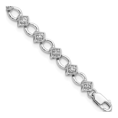 Sterling Silver 1/7 ct tw Diamond Bracelet