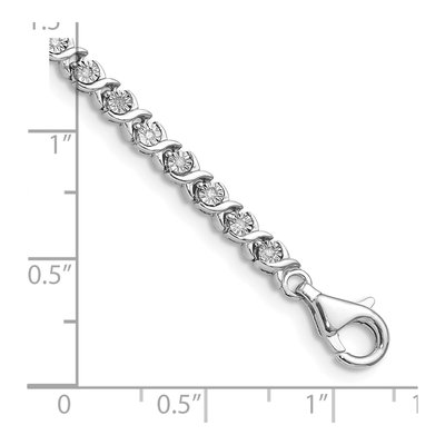 Sterling Silver 1/4 ct tw Diamond Tennis Bracelet – view 3
