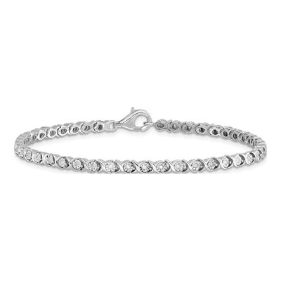 Sterling Silver 1/4 ct tw Diamond Tennis Bracelet – view 4