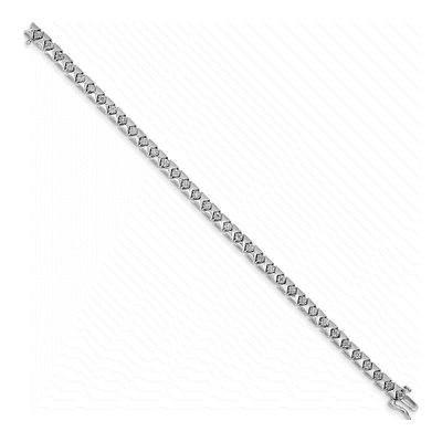 Sterling Silver 1/7 ct tw Diamond Bracelet – view 2