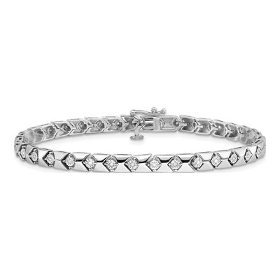 Sterling Silver 1/7 ct tw Diamond Bracelet – view 3