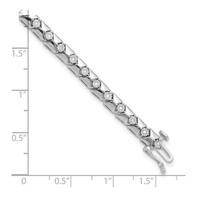 Sterling Silver 1/7 ct tw Diamond Bracelet – view 4