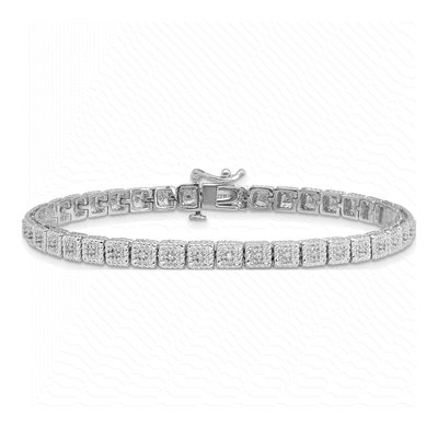 Sterling Silver 1/4 ct tw Diamond Bracelet – view 3