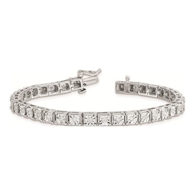 Sterling Silver 0.49 ct tw Diamond Square Link Bracelet – view 3