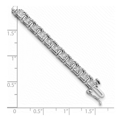 Sterling Silver 0.49 ct tw Diamond Square Link Bracelet – view 4