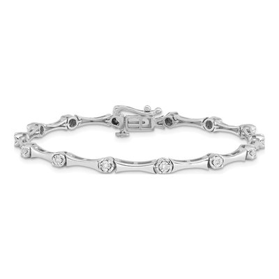 Sterling Silver 0.11 ct tw Diamond Bracelet – view 4