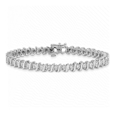 Sterling Silver 1/4 ct tw Diamond Fancy Bracelet – view 3