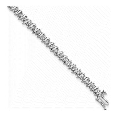 Sterling Silver 1/4 ct tw Diamond Fancy Bracelet