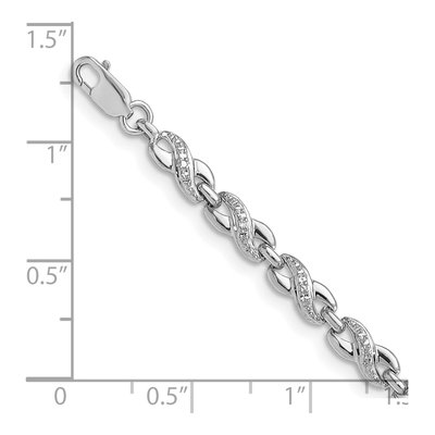 Sterling Silver Diamond Bracelet – view 3