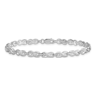 Sterling Silver Diamond Bracelet – view 4