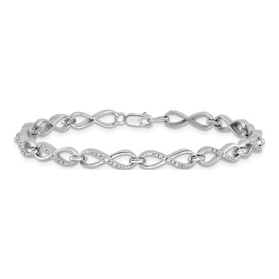 Sterling Silver 1/7 ct tw Diamond Bracelet – view 4
