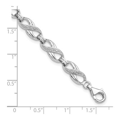 Sterling Silver 1/10 ct tw Diamond Bracelet – view 3