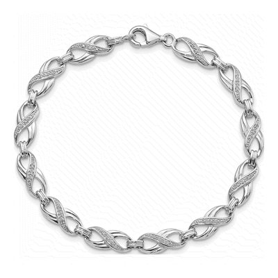 Sterling Silver 1/10 ct tw Diamond Bracelet – view 4
