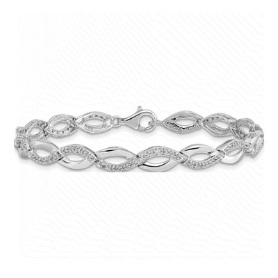 Sterling Silver 0.24 ct tw Diamond Bracelet – view 3
