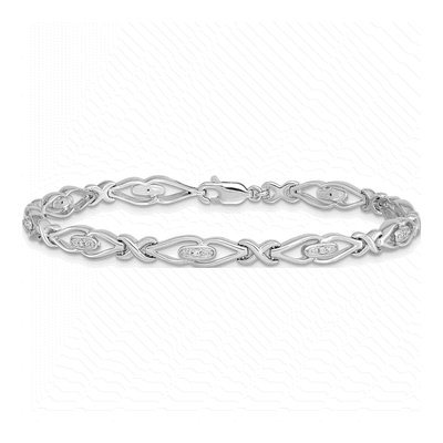 Sterling Silver Diamond Bracelet – view 3