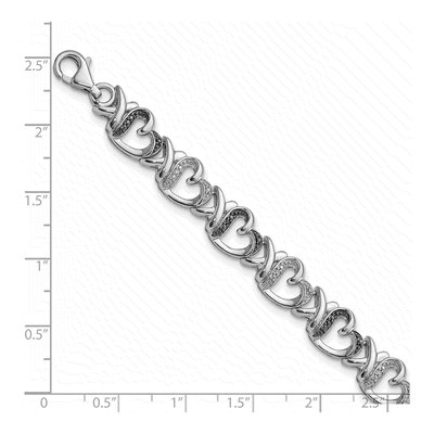 Sterling Silver 1/10 ct tw Diamond Heart Bracelet – view 4