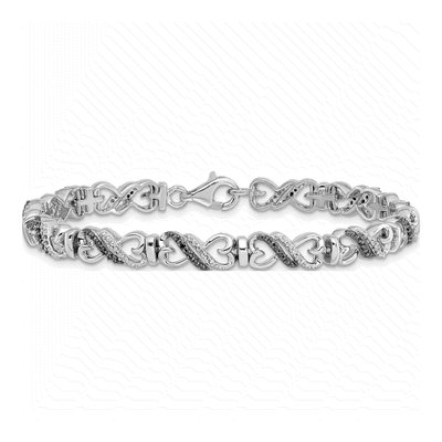 Sterling Silver 0.24 ct tw Diamond Heart Bracelet – view 3