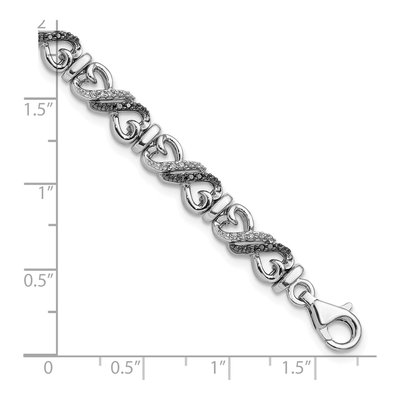 Sterling Silver 0.24 ct tw Diamond Heart Bracelet – view 4