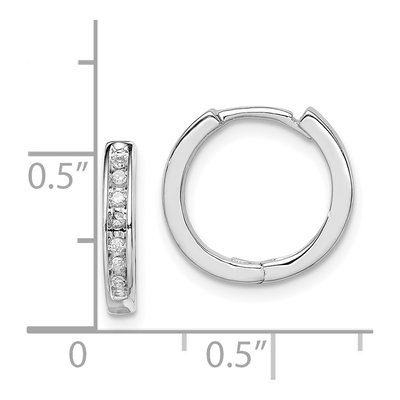 Sterling Silver 0.11 ct tw 13mm Diamond Huggie Hoop Earrings – view 5
