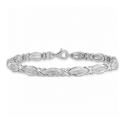 Sterling Silver Diamond Bracelet – view 3