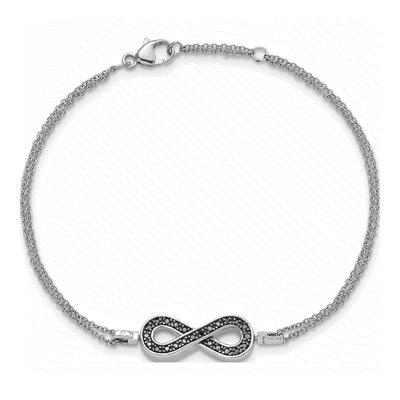 Sterling Silver 1/10 ct tw Diamond Infinity Bracelet – view 5
