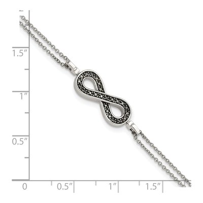 Sterling Silver 1/10 ct tw Diamond Infinity Bracelet – view 7
