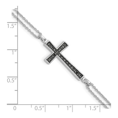 Sterling Silver 1/10 ct tw Diamond Cross Bracelet – view 6