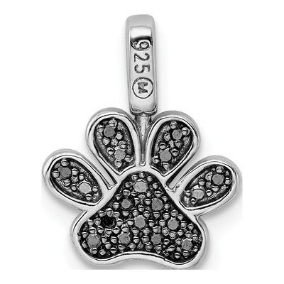 Sterling Silver 1/7 ct tw Diamond Pawprint Pendant – view 4