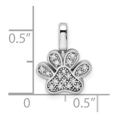 Sterling Silver 1/7 ct tw Diamond Pawprint Pendant – view 5