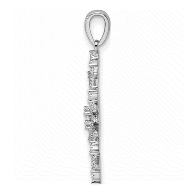 Sterling Silver Diamond Snowflake Pendant – view 3