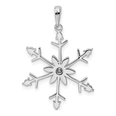 Sterling Silver Diamond Snowflake Pendant – view 4
