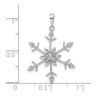 Sterling Silver Diamond Snowflake Pendant – view 5